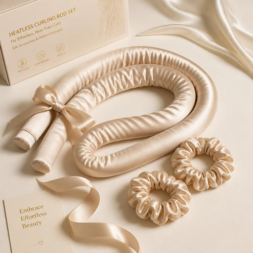 SilkWave heatless curl system with satin scrunchies